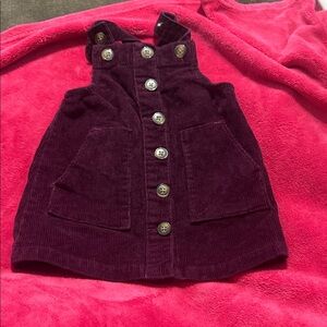 Purple Corduroy Button-Up Dress